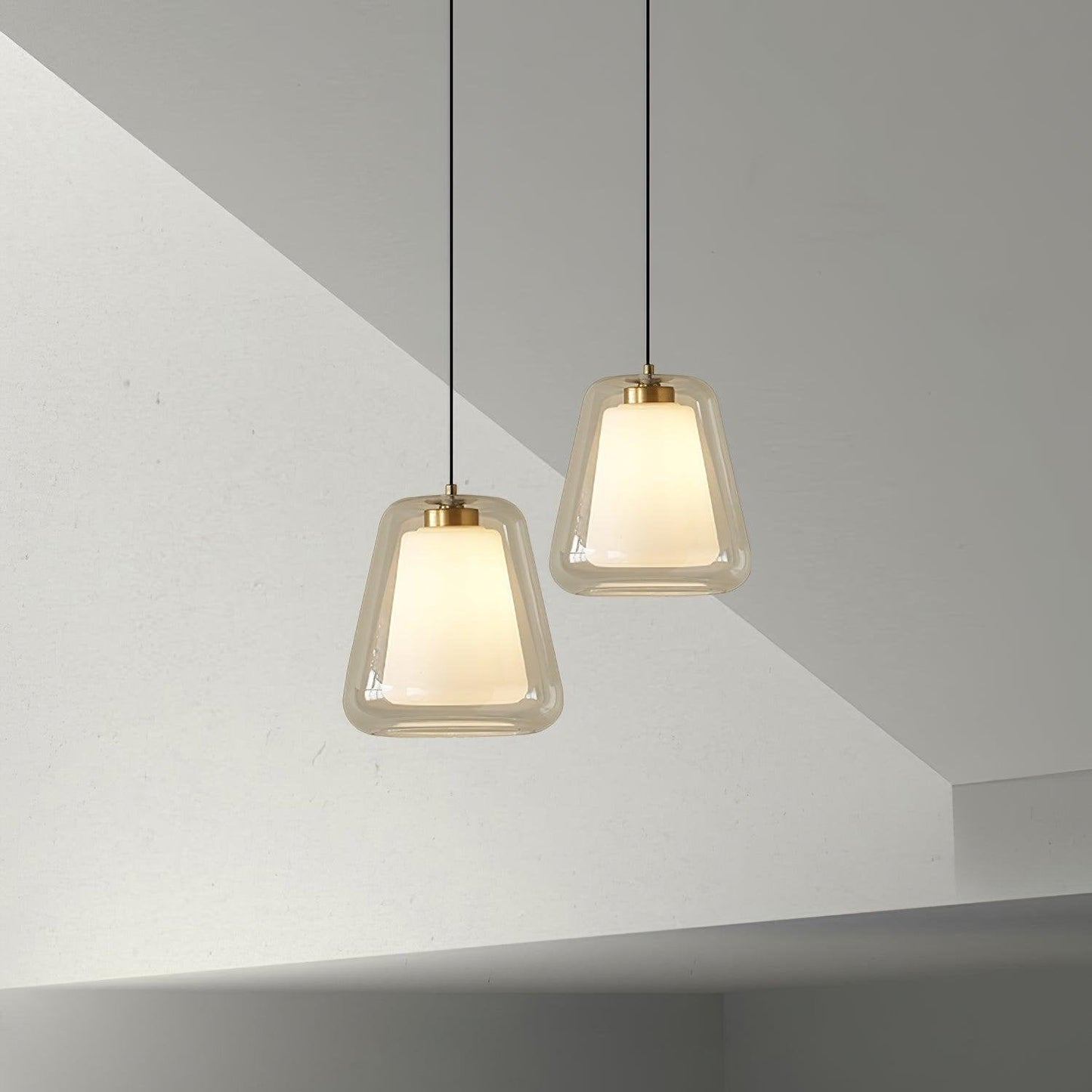 Modern Dual Glass Hanging Light