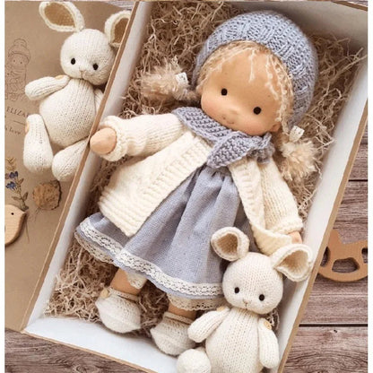 Cuddly Plush Doll with Cute Floral Outfit for Children - Lusomart