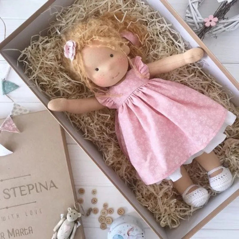 Luna | Waldorf Handmade Plush Doll – Soft Cotton Toy with Fabric Box | Cute & Cozy | For Children’s Birthday & Daily Imaginative Play 13