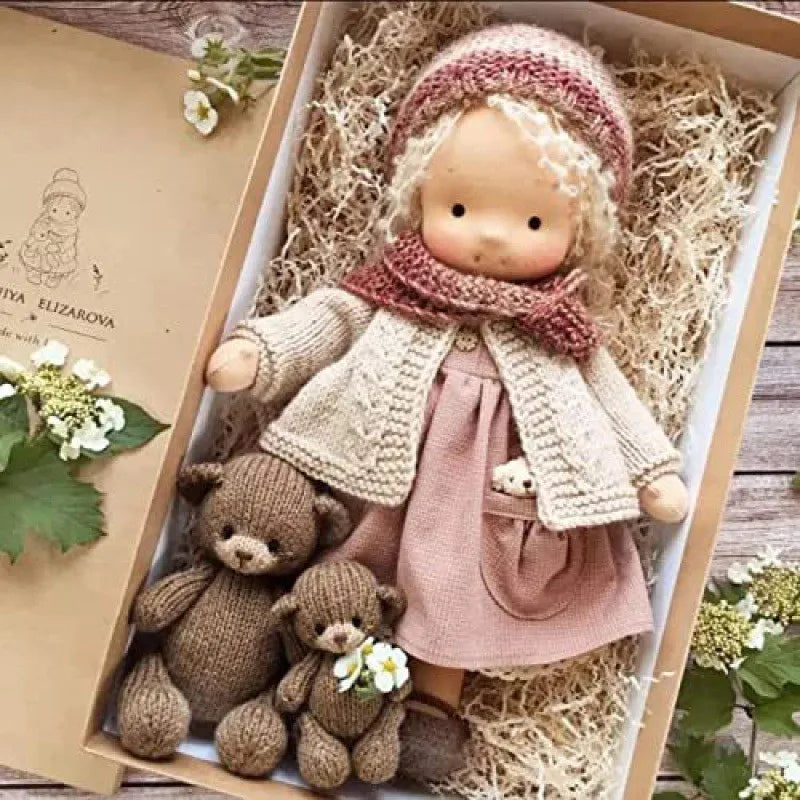 Luna | Waldorf Handmade Plush Doll – Soft Cotton Toy with Fabric Box | Cute & Cozy | For Children’s Birthday & Daily Imaginative Play 17