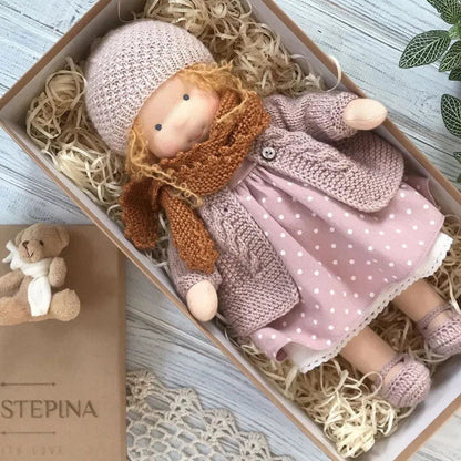 Luna | Waldorf Handmade Plush Doll – Soft Cotton Toy with Fabric Box | Cute & Cozy | For Children’s Birthday & Daily Imaginative Play 19