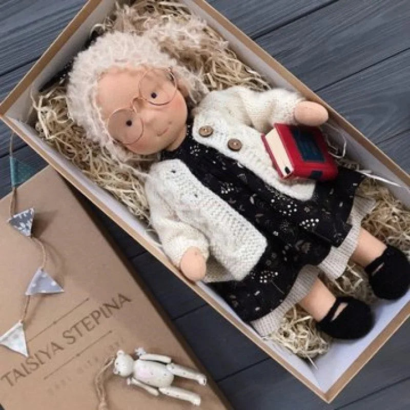 Luna | Waldorf Handmade Plush Doll – Soft Cotton Toy with Fabric Box | Cute & Cozy | For Children’s Birthday & Daily Imaginative Play 25