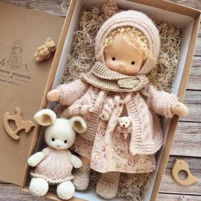 Luna | Waldorf Handmade Plush Doll – Soft Cotton Toy with Fabric Box | Cute & Cozy | For Children’s Birthday & Daily Imaginative Play 5