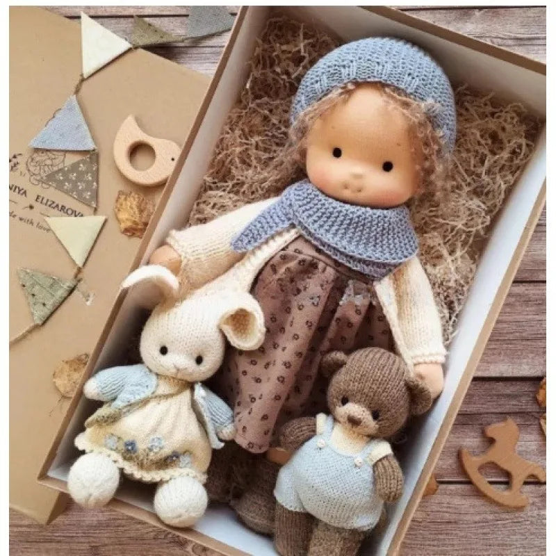 Luna | Waldorf Handmade Plush Doll – Soft Cotton Toy with Fabric Box | Cute & Cozy | For Children’s Birthday & Daily Imaginative Play 9