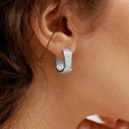 Lunara | Elegant Geometric Copper Alloy Hoop Earrings with Zirconia 2