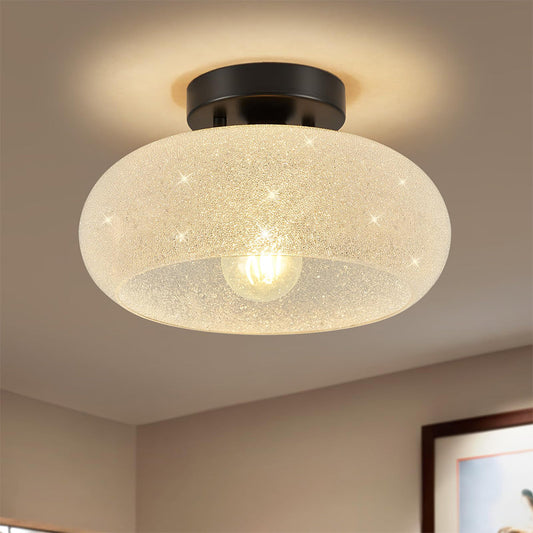 Beautiful Glass Semi Flush Ceiling Light Fixture - Lusomart