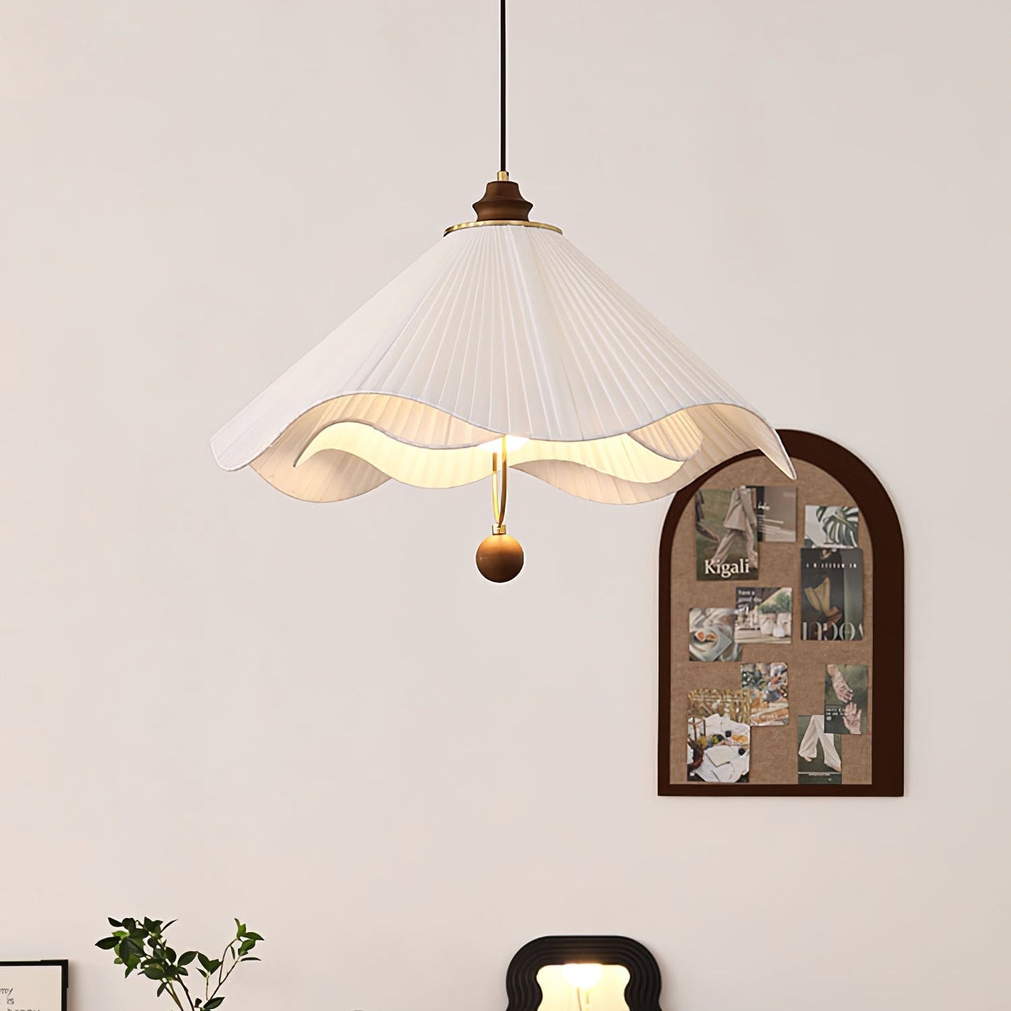 Lunara | Elegant Modern Fabric and Wood Kitchen Pendant Lighting 7