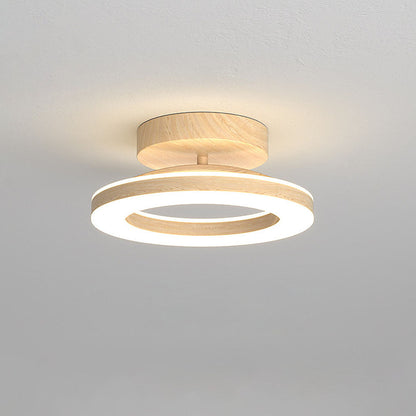 Lunara | Elegant Modern Ring-Shaped Ceiling Lamp in Warm Wood Tone 10