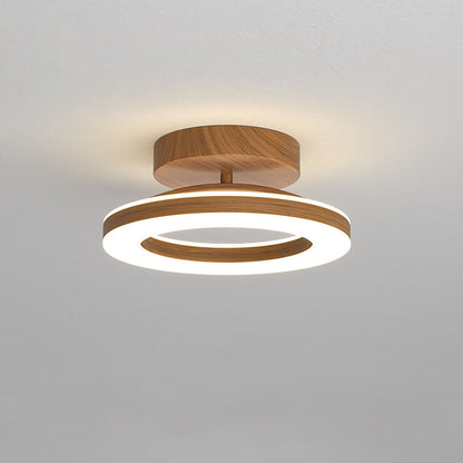 Lunara | Elegant Modern Ring-Shaped Ceiling Lamp in Warm Wood Tone 5