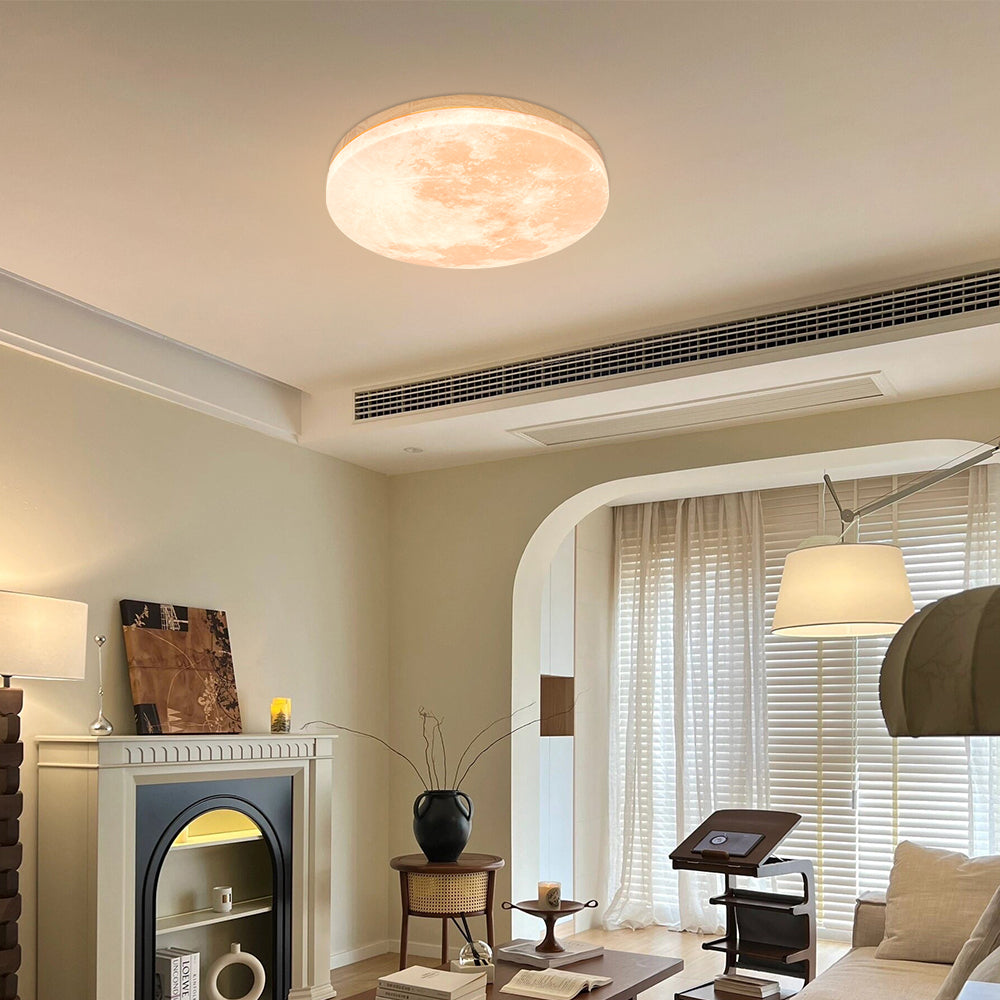 Lunara | Elegant Soothing Moon Design Flush Mount Ceiling Light Fixture 7