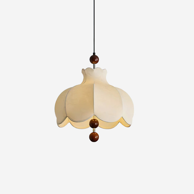 Lunara | Elegant Vintage Fabric Kitchen Pendant Lighting with Wooden Beads 1