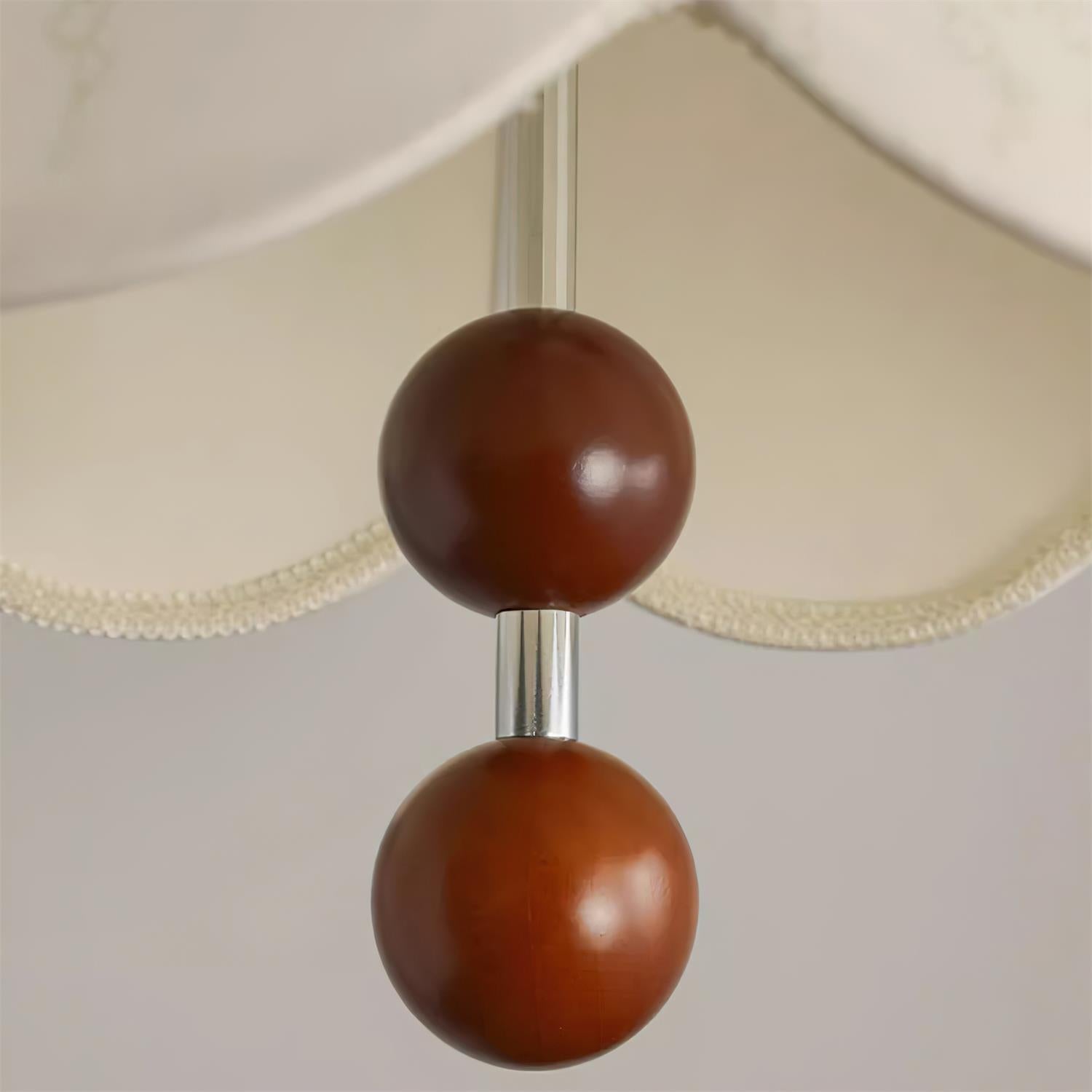 Lunara | Elegant Vintage Fabric Kitchen Pendant Lighting with Wooden Beads 5