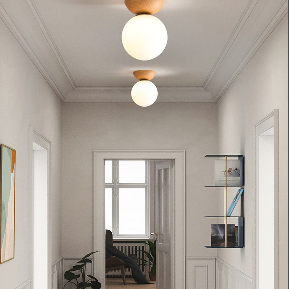 Lunara | Modern Elegant Flush Mount Ceiling Light with Wooden Accent 2