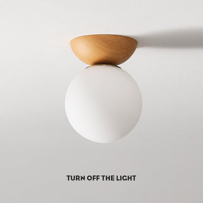 Lunara | Modern Elegant Flush Mount Ceiling Light with Wooden Accent 3