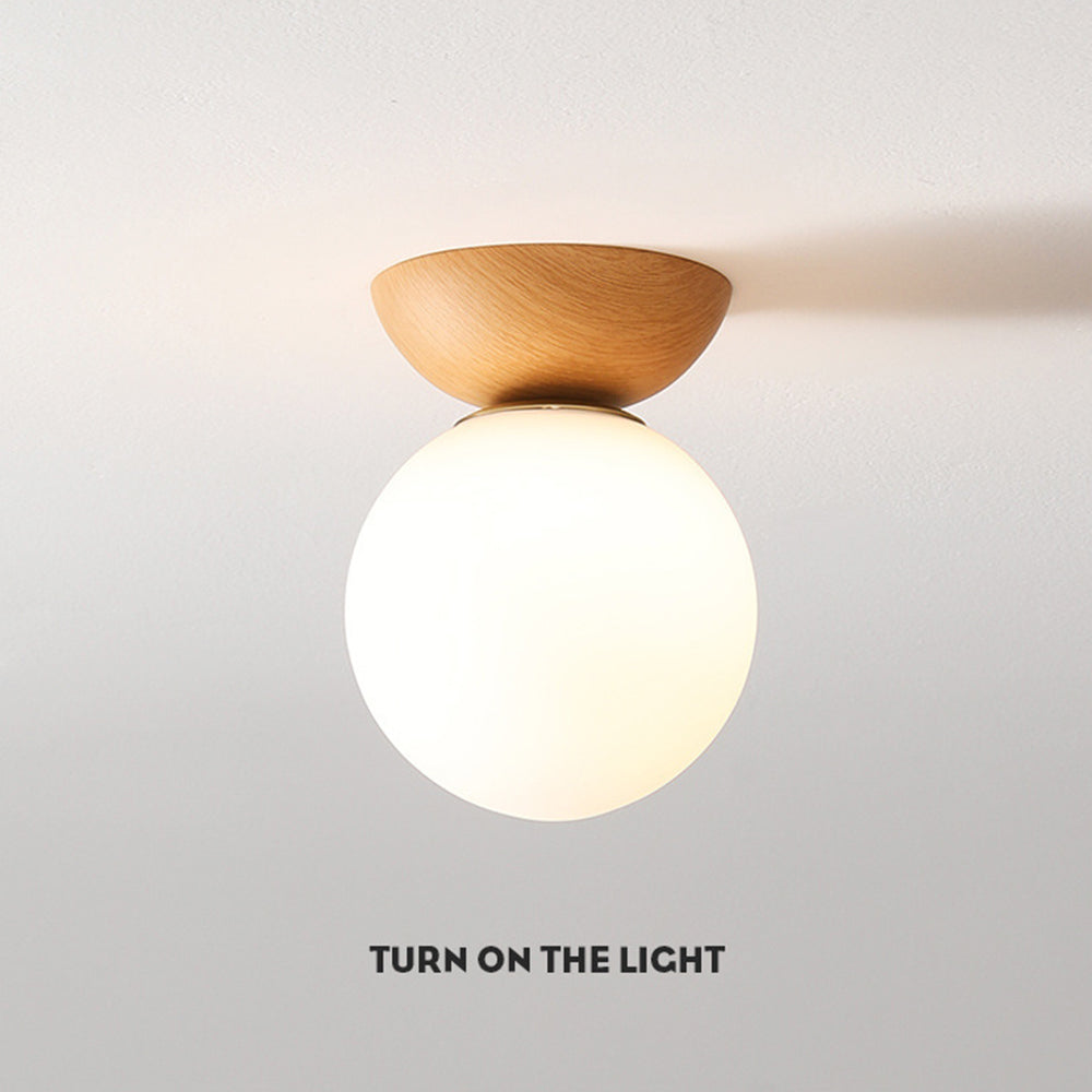 Lunara | Modern Elegant Flush Mount Ceiling Light with Wooden Accent 4