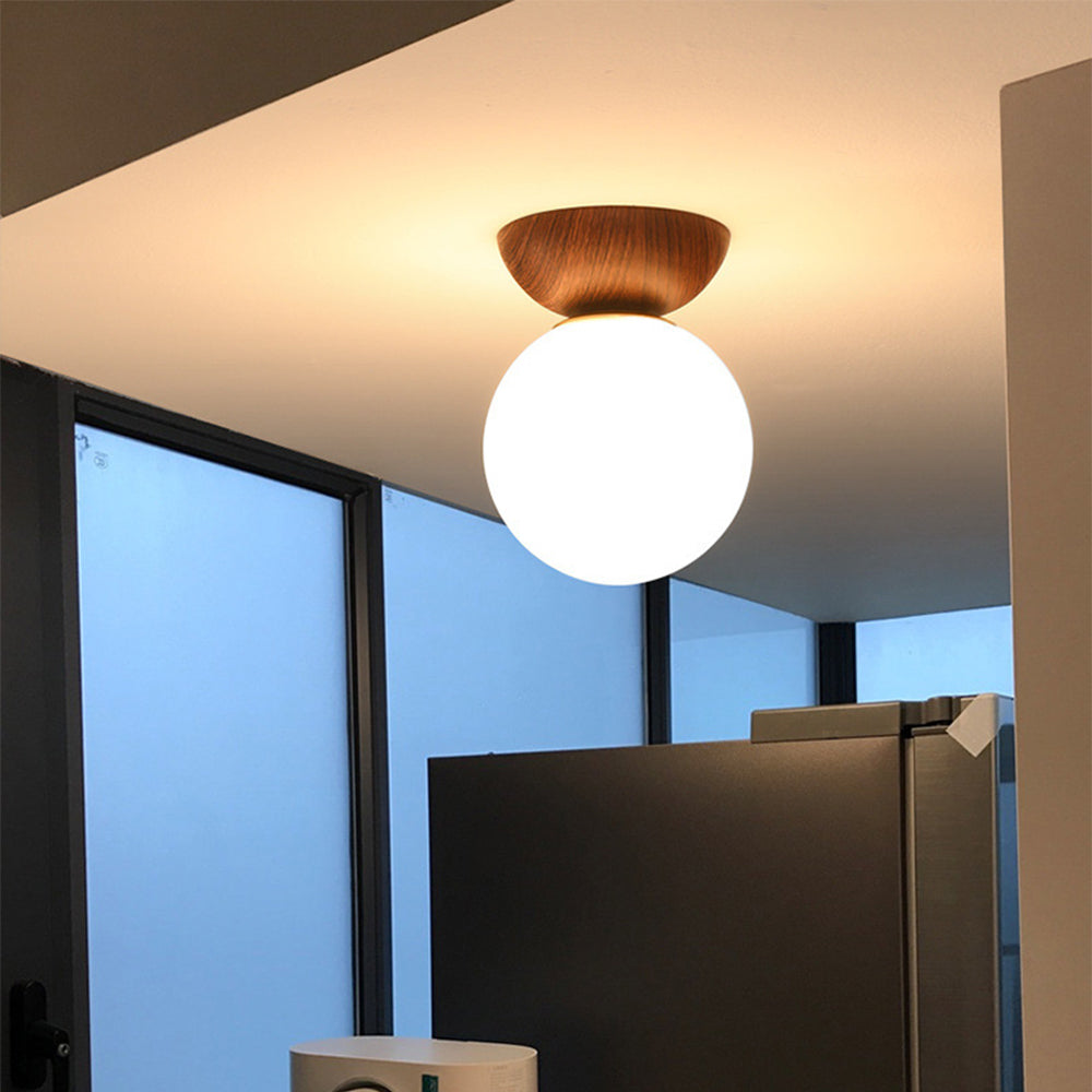 Lunara | Modern Elegant Flush Mount Ceiling Light with Wooden Accent 6