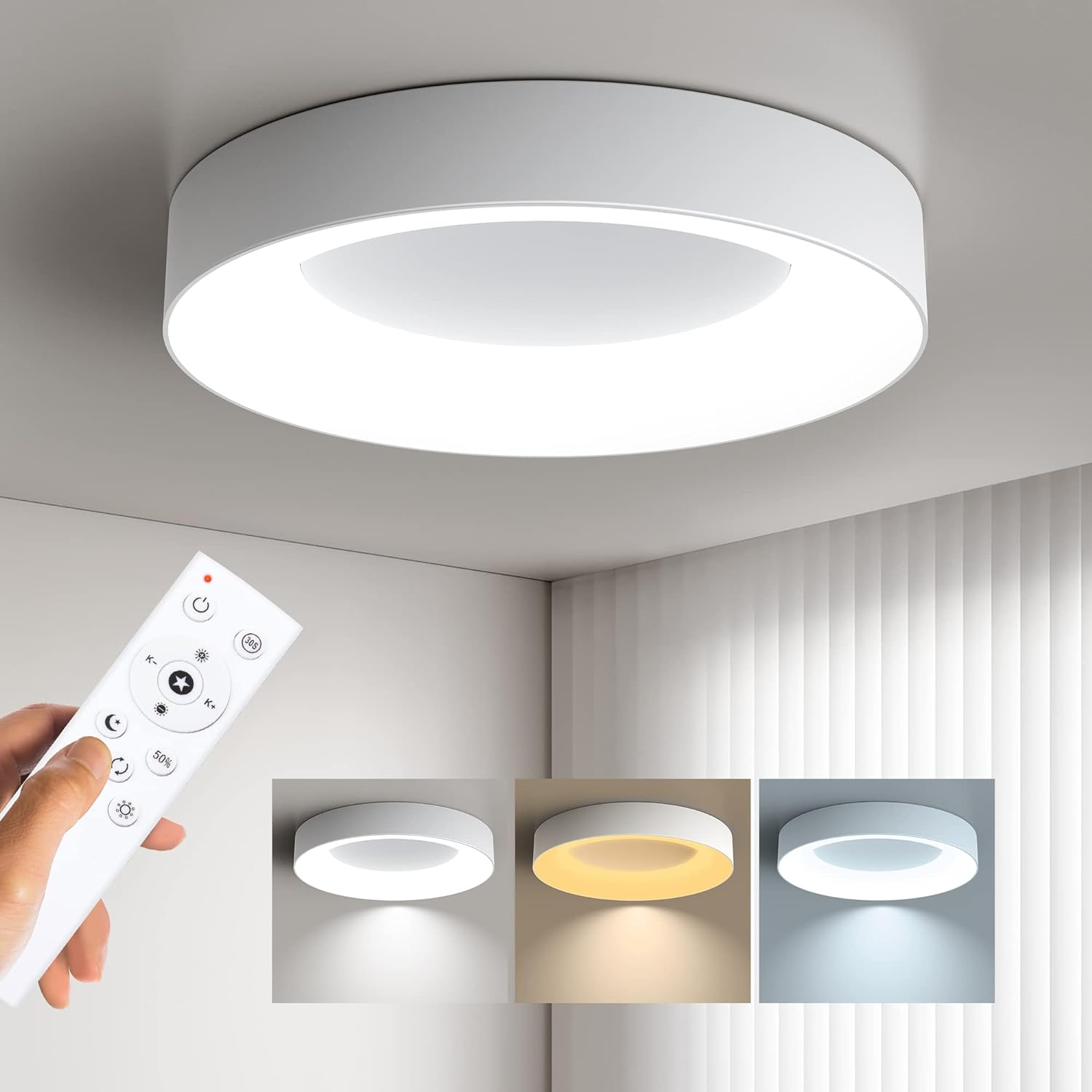Lunara | Modern Minimalist Round LED Flush Mount Ceiling Light Fixture 4