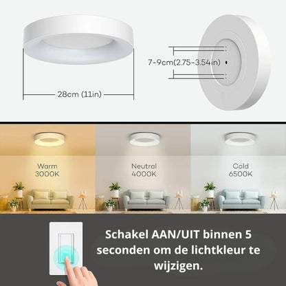 Lunara | Modern Minimalist Round LED Flush Mount Ceiling Light Fixture 7
