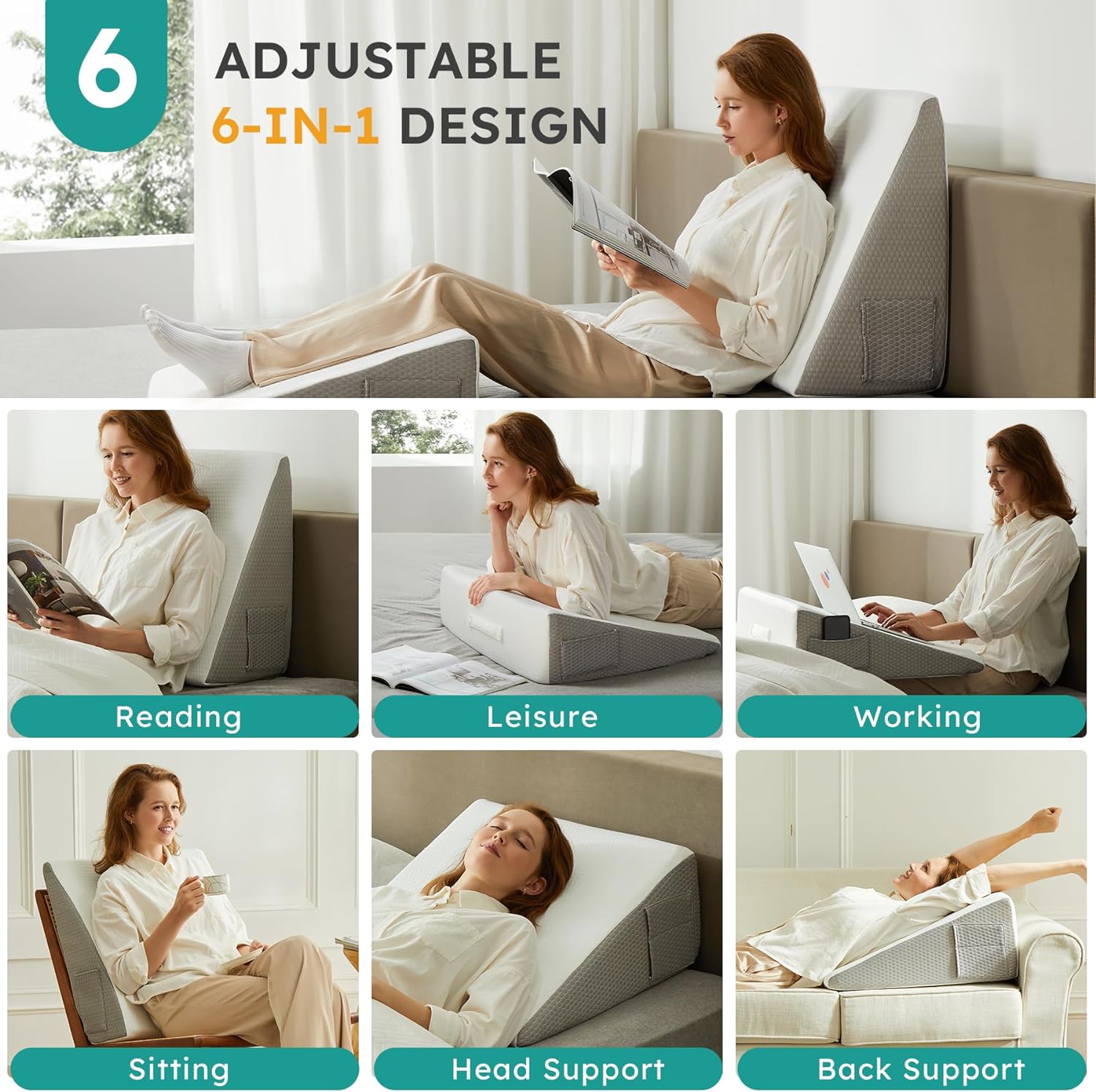 Lunaria | Comfortable Gel Memory Foam Wedge Pillow for Acid Reflux Relief 1