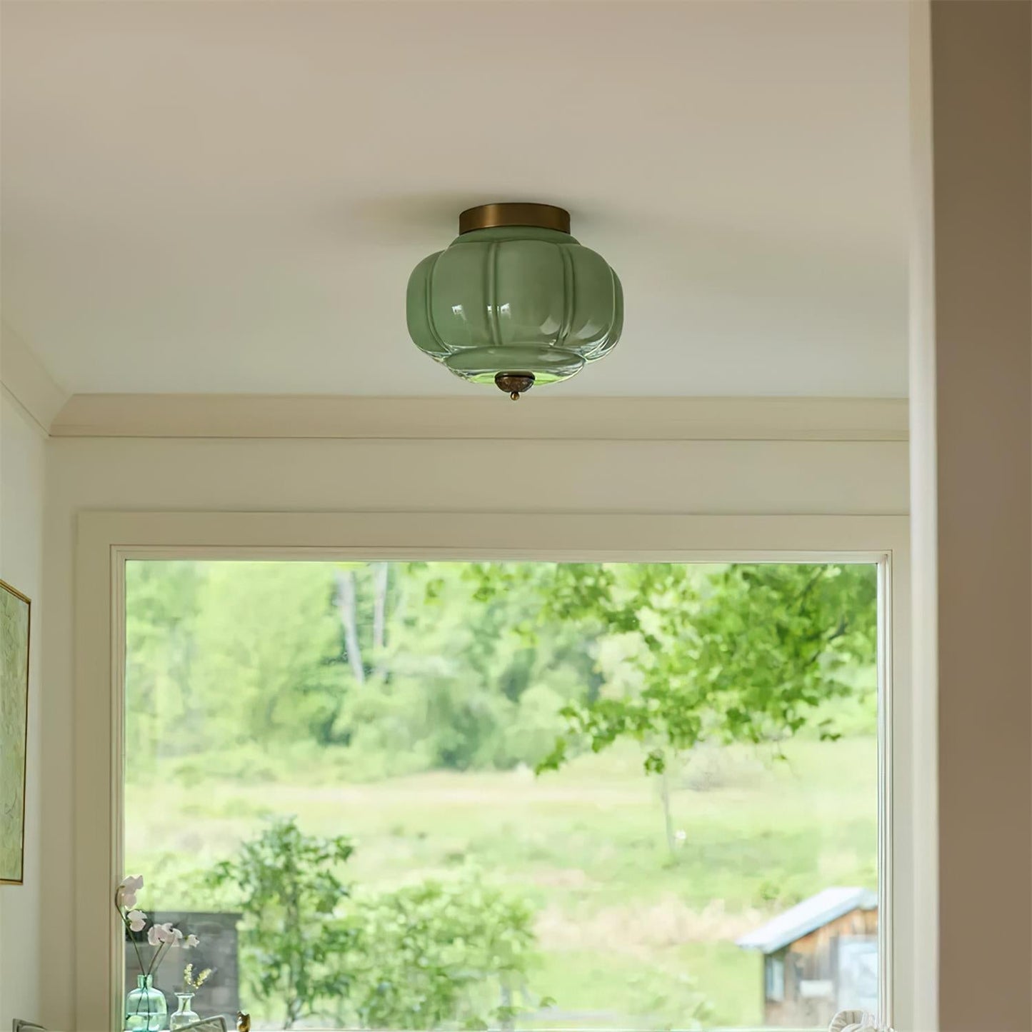 Lunaria | Elegant Sculptural Glass Flush Mount Ceiling Light Fixture 2