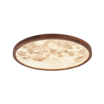 Lunaris | Elegant Modern Walnut Wood LED Ceiling Light Fixture 1