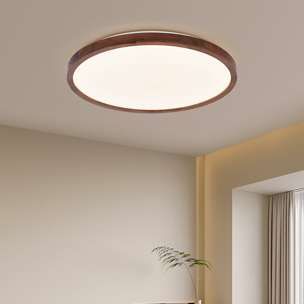Lunaris | Elegant Modern Walnut Wood LED Ceiling Light Fixture 10