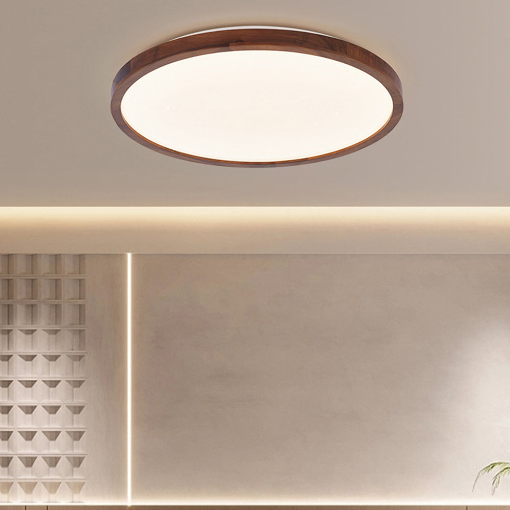 Lunaris | Elegant Modern Walnut Wood LED Ceiling Light Fixture 11