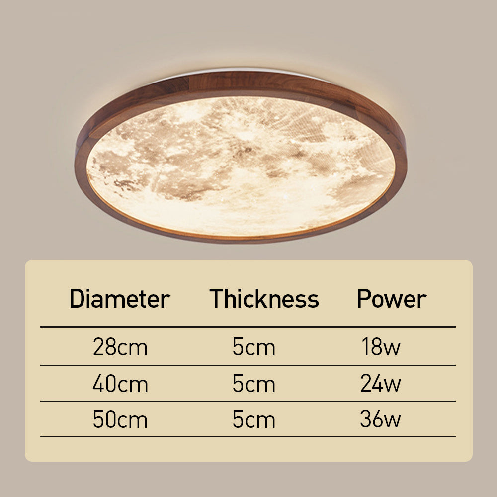 Lunaris | Elegant Modern Walnut Wood LED Ceiling Light Fixture 4