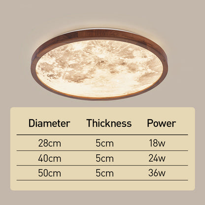 Lunaris | Elegant Modern Walnut Wood LED Ceiling Light Fixture 4