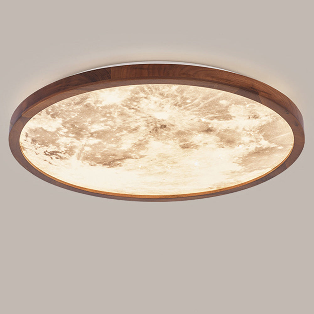 Lunaris | Elegant Modern Walnut Wood LED Ceiling Light Fixture 5