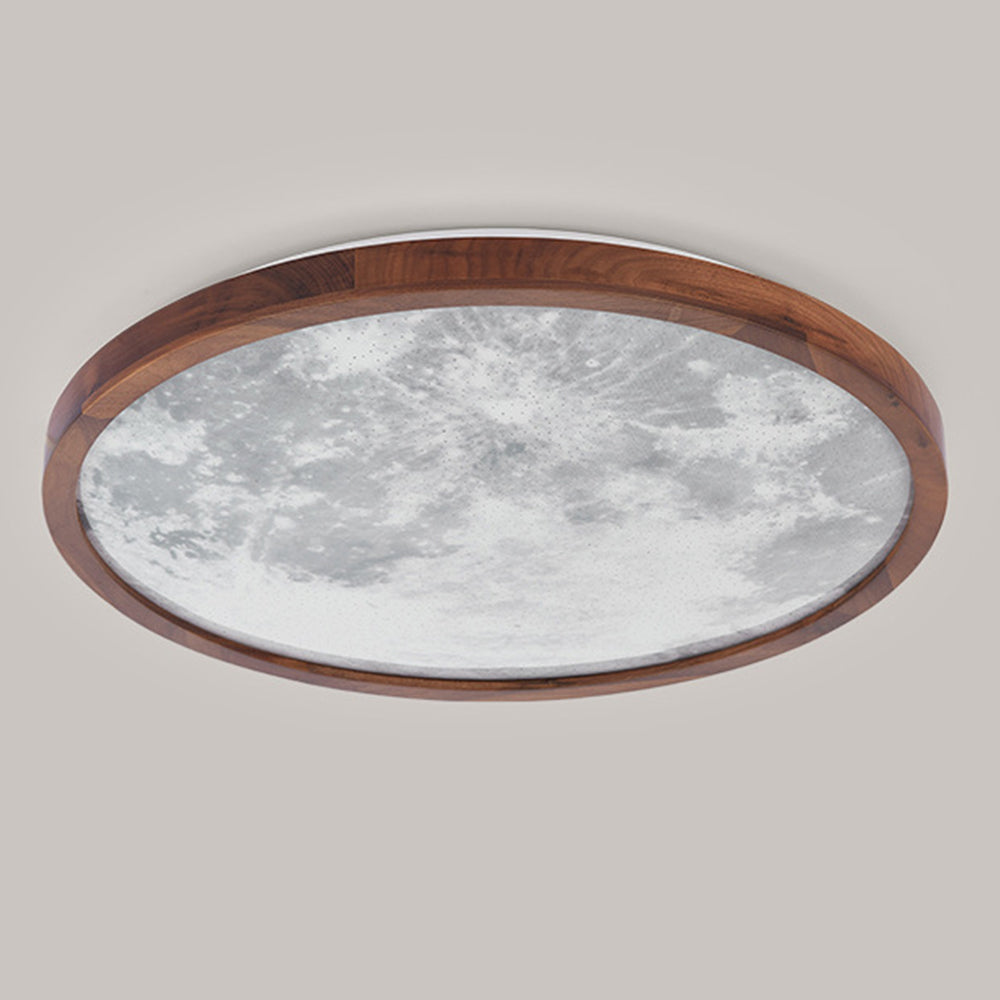 Lunaris | Elegant Modern Walnut Wood LED Ceiling Light Fixture 6