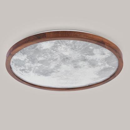 Lunaris | Elegant Modern Walnut Wood LED Ceiling Light Fixture 6
