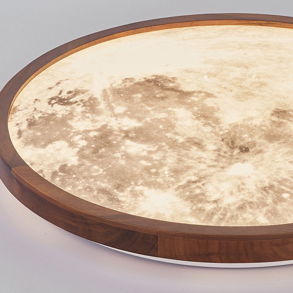 Lunaris | Elegant Modern Walnut Wood LED Ceiling Light Fixture 7