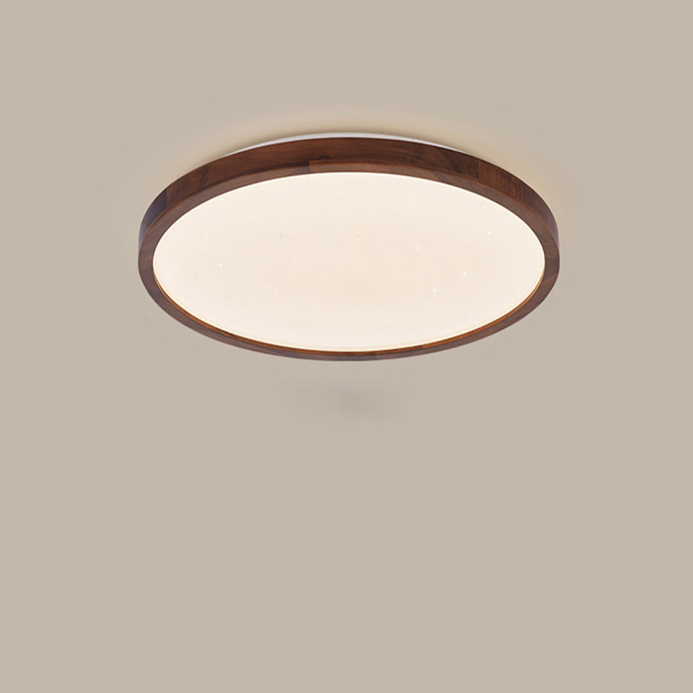 Lunaris | Elegant Modern Walnut Wood LED Ceiling Light Fixture 9