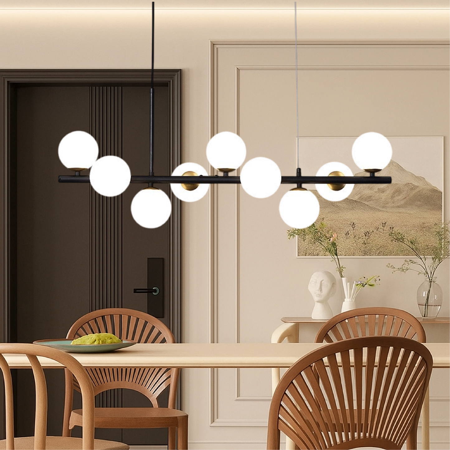 Stylish Black LED Hanging Light for Kitchen Dining - Lusomart