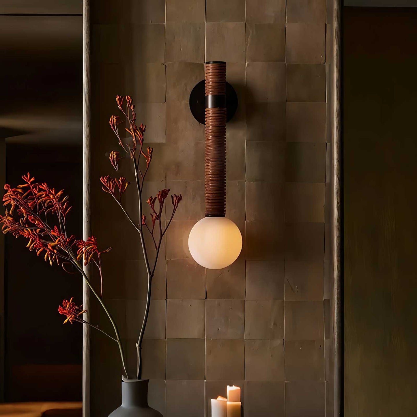 Lusestro | Elegant Modern Leather and Glass Wall Sconce Lighting 4
