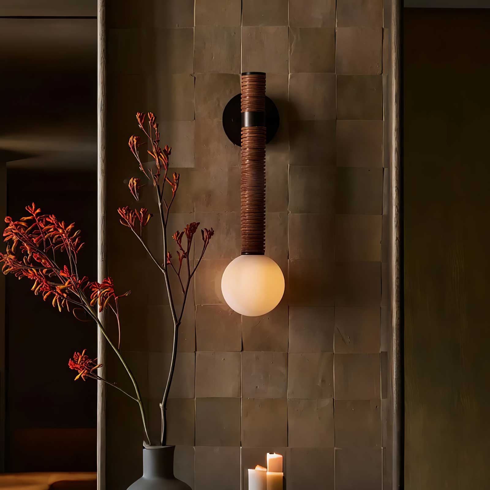 Lusestro | Elegant Modern Leather and Glass Wall Sconce Lighting 4