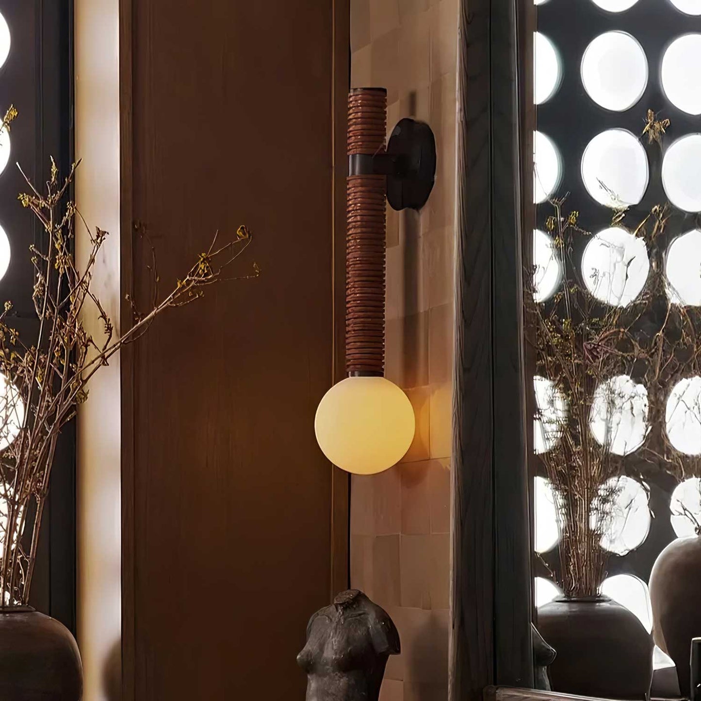 Lusestro | Elegant Modern Leather and Glass Wall Sconce Lighting 9