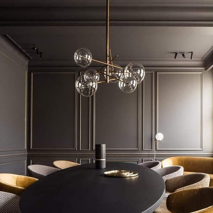 LustraSphere | Elegant Modern Brass Ceiling Lamp with Glass Orbs 5