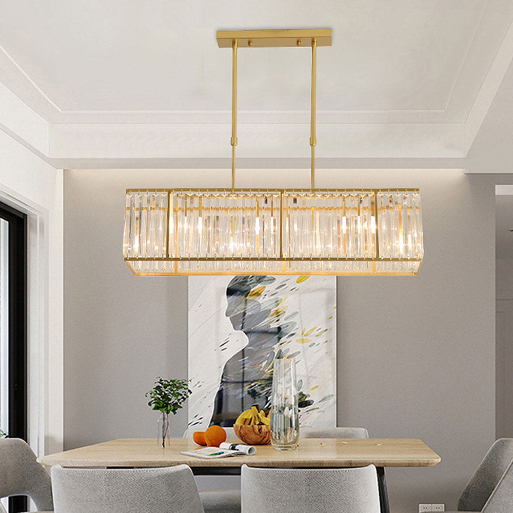 LuxeCrystal | Elegant Modern Iron and Crystal Dining Room Chandelier 5