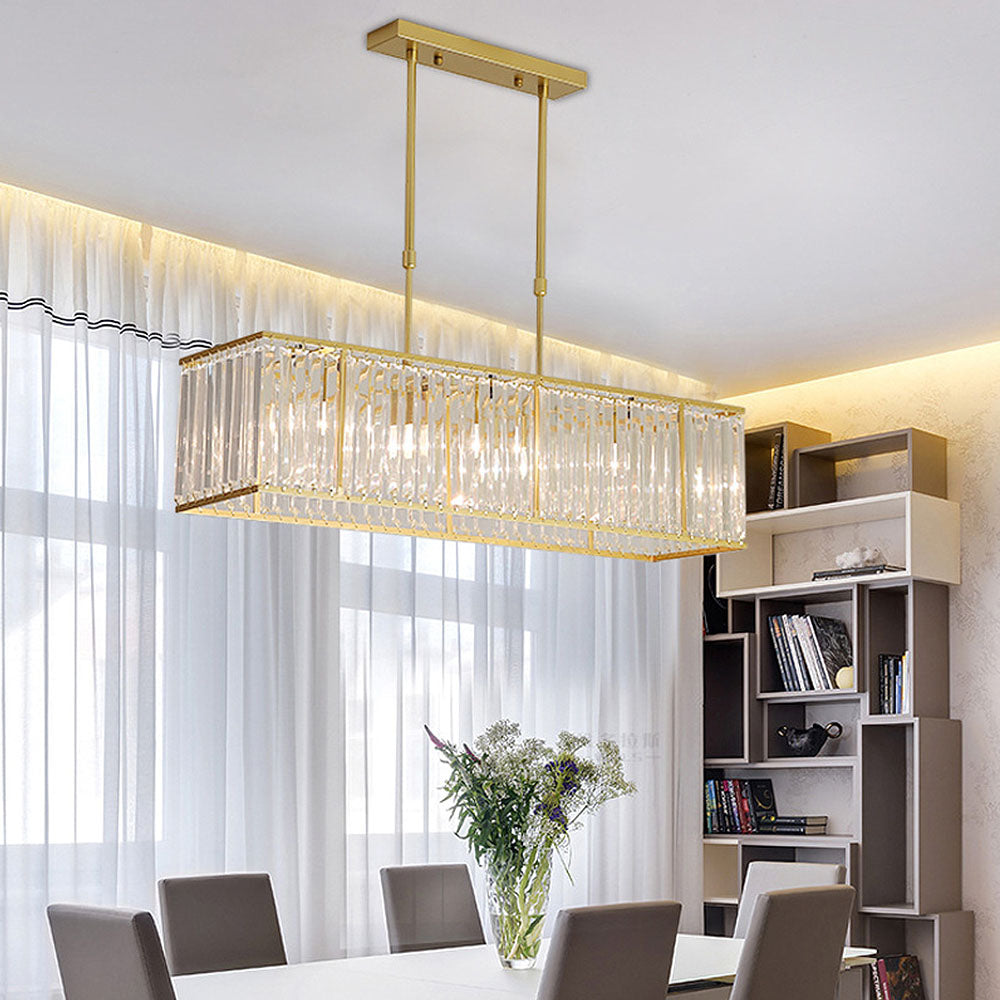 LuxeCrystal | Elegant Modern Iron and Crystal Dining Room Chandelier 7