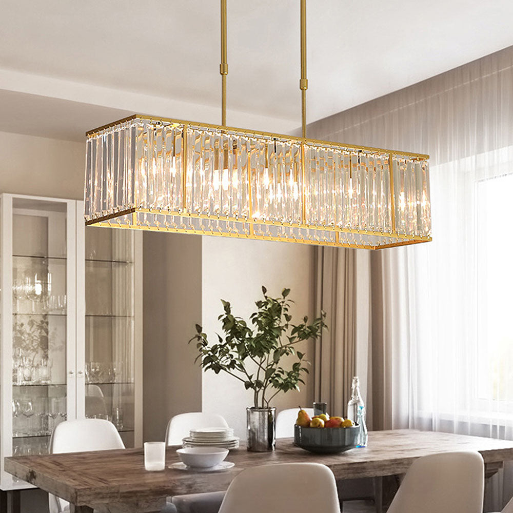 LuxeCrystal | Elegant Modern Iron and Crystal Dining Room Chandelier 8