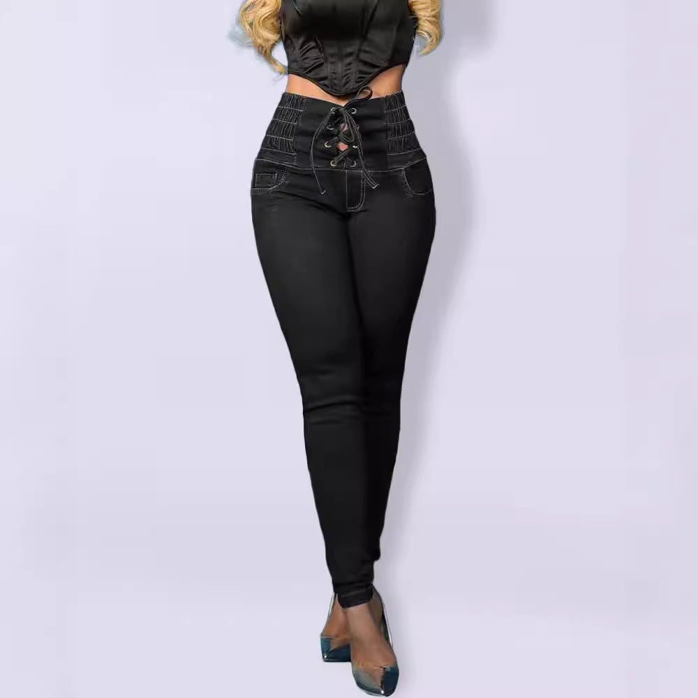 Fashionable High Waisted Black Leggings for Women - Lusomart