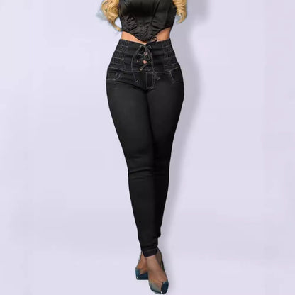 Fashionable High Waisted Black Leggings for Women - Lusomart