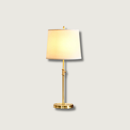 Elegant Brass Table Lamp with Soft White Shade - Lusomart