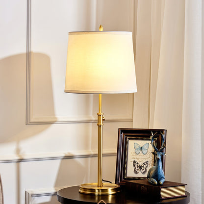 LuxeGlow – Classic Brass Table Lamp with Linen Shade 1