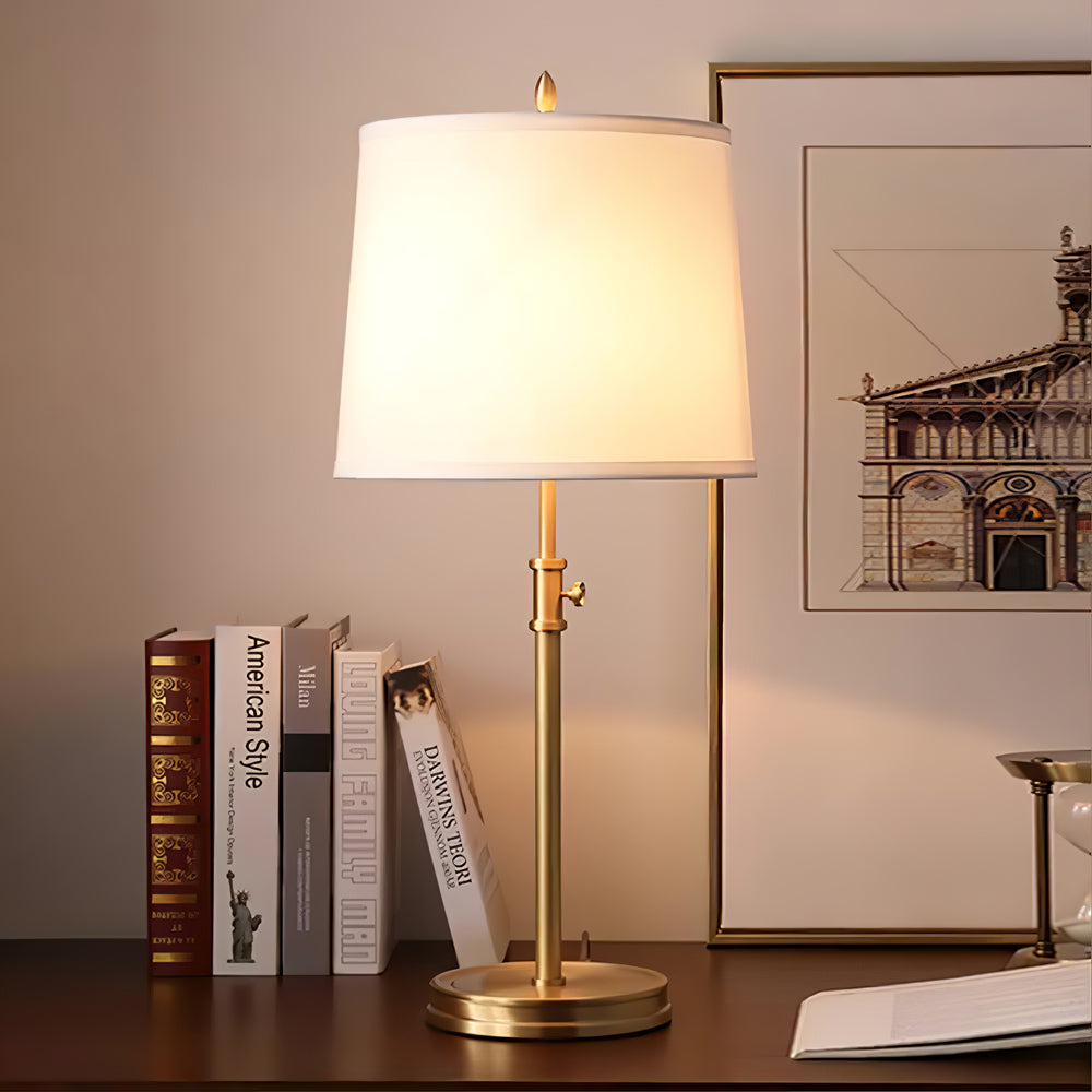 LuxeGlow – Classic Brass Table Lamp with Linen Shade 4