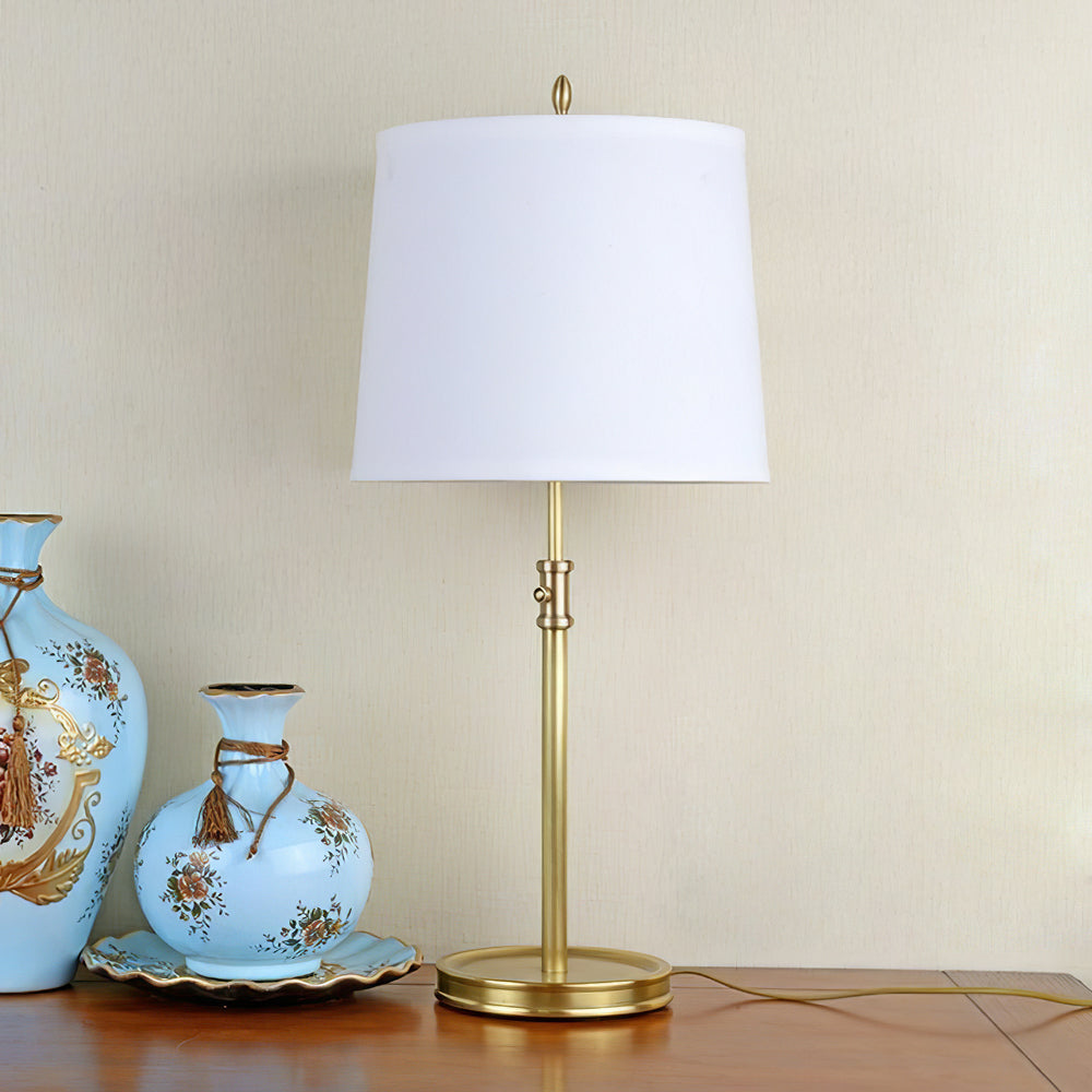 LuxeGlow – Classic Brass Table Lamp with Linen Shade 5