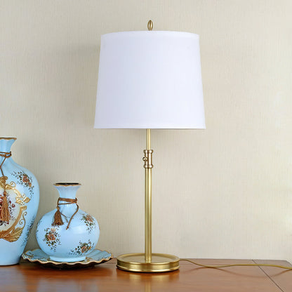 LuxeGlow – Classic Brass Table Lamp with Linen Shade 5