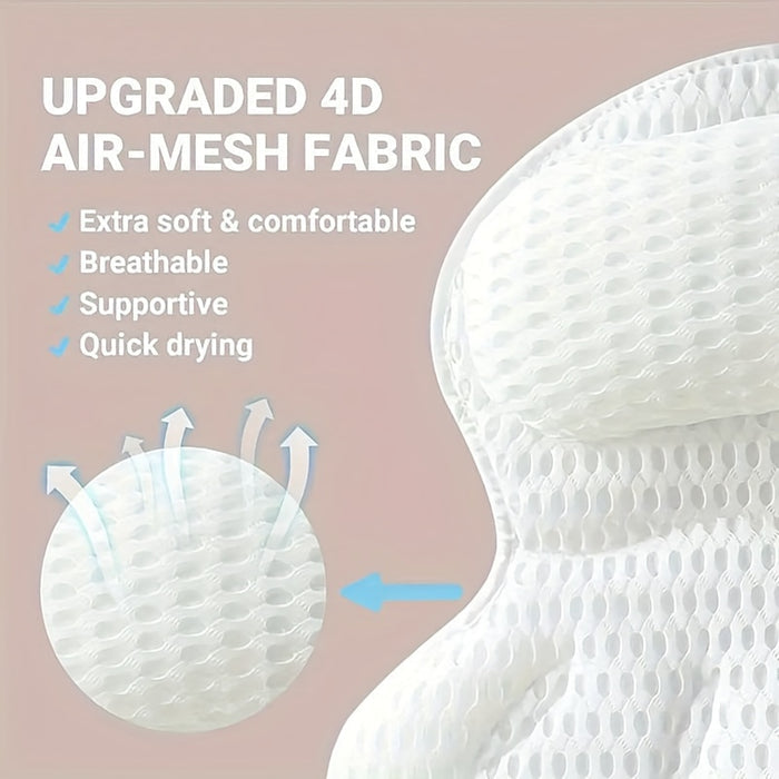 LuxeRest | Soft Mesh Spa Bath Pillow for Neck & Back Relaxation 4